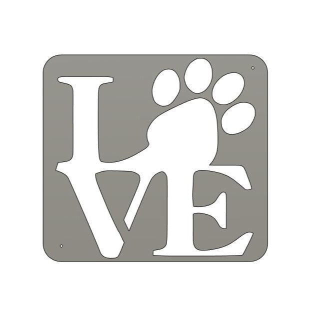 Love Paw Square Sign .dxf design